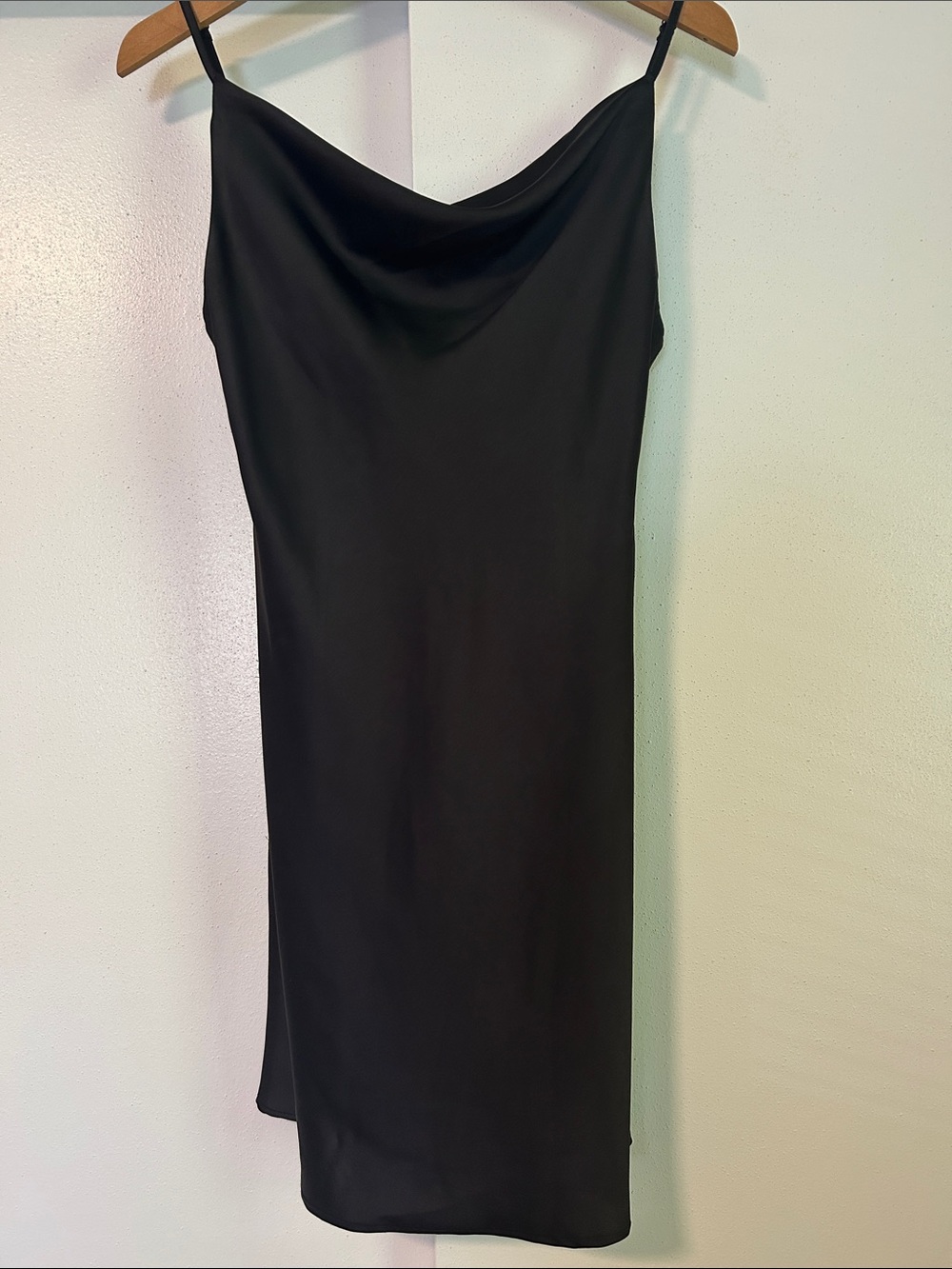 Urban Outfitters Sleek Black Slip Dress with Cowl Neck